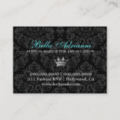 311魅力的で熱狂するな水の黒のダマスク織 名刺 (裏面)