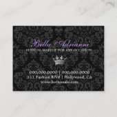 311魅力的で熱狂するな薄紫の黒のダマスク織 名刺 (裏面)