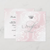 311魅力的なピンクのパーティー招待状 招待状 (正面/裏面)