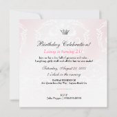 311魅力的なピンクのパーティー招待状 招待状 (裏面)