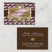 311魅力的な女性のカーボーイのピンクの馬のプリント 名刺 (正面/裏面)