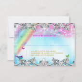 311魔法キャンデーの不思議の国の銀のトリムRSVP 出欠カード (裏面)