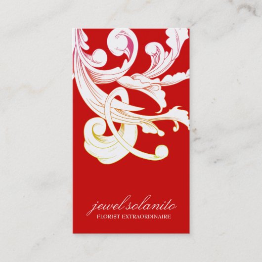 311鮮やかな群葉の火炎信号の弁柄 名刺 (正面)