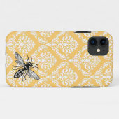 311黄色いダマスク織の蜂のスズメバチのiPhoneカバー Case-Mate iPhoneケース (裏面(横))