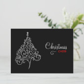 311黒いおよびホワイトクリスマスの招待 招待状 (スタンド正面)