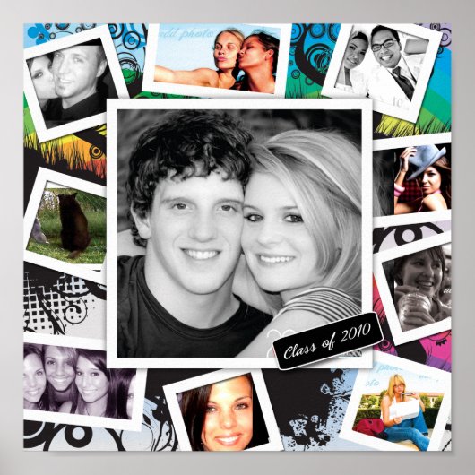 311-おもしろい卒業コラージュプリント ポスター (正面)
