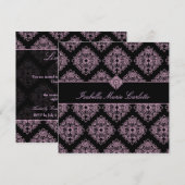 311-イサベラピンクエトブラックダマスク招待状 招待状 (正面/裏面)