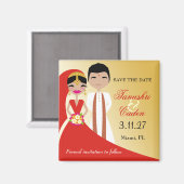 311-インディアン美しい新郎新婦 マグネット (正面/裏面)