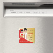 311-インディアン美しい新郎新婦 マグネット (インサイチュ (食洗機))