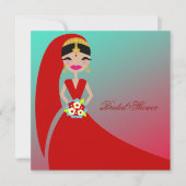 311-インディアン美しい|ブライダルシャワーターコイズドリーム 招待状 (正面)