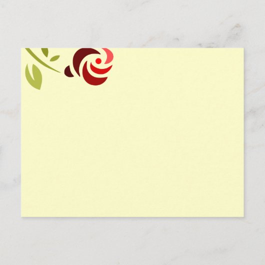 311-エレガントなローズの招待状 インビテーションポストカード (裏面)