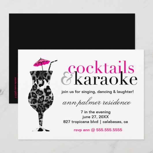 311 カクテル＆カラオケ 招待状 (正面/裏面)