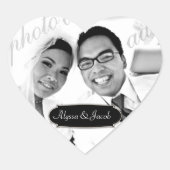 311 – カスタマイズ可能なハートフォトシール(名前プレート付き) ハートシール (正面)