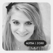 311 – カスタマイズ可能な卒業写真シール スクエアシール (正面)