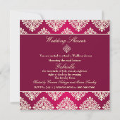 311 ガブリエラ ホットピンク & マルーンダマスク ご招待 招待状 (裏面)