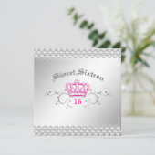 311-クイーン/一日|Sweet sixteenホットピンク 招待状 (スタンド正面)