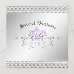311-クイーン/一日 Sweet sixteen薄紫 招待状