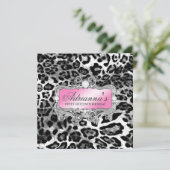 311 グラム ピンク グレー レオパード ダイヤモンド 招待状 (スタンド正面)