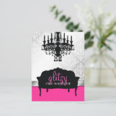 311 – グリジーなシックなブティックホットピンクのはがき ポストカード (スタンド正面)