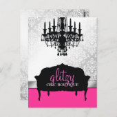 311 – グリジーなシックなブティックホットピンクのはがき ポストカード (正面/裏面)