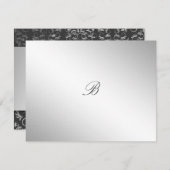 311 – シルバー神炭グレーRSVPカード 出欠カード (正面/裏面)