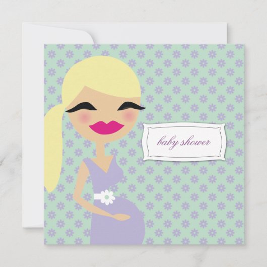 311-スウィートマタニティーフラワーブロンド 招待状 (正面)