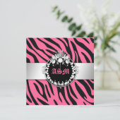311-ゼブラ-ティークダイヤモンドn'キススイート16ピンク2 招待状 (スタンド正面)