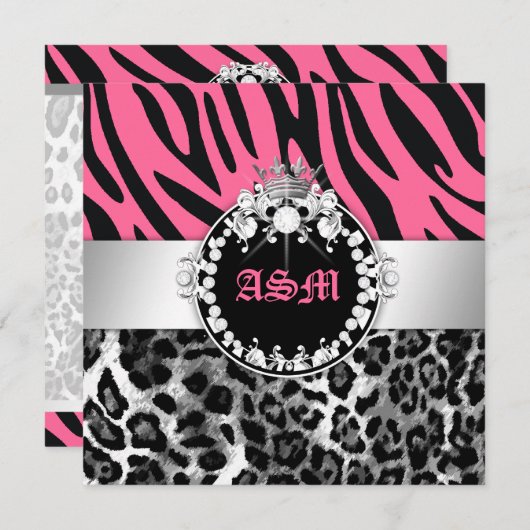 311 – ゼブラ – レオティークダイヤモンドn'キススイート16 招待状 (正面/裏面)