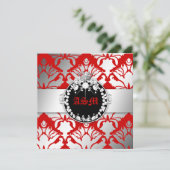 311-ダマスクきらめくクイーンキススイート16さくらんぼ 招待状 (スタンド正面)