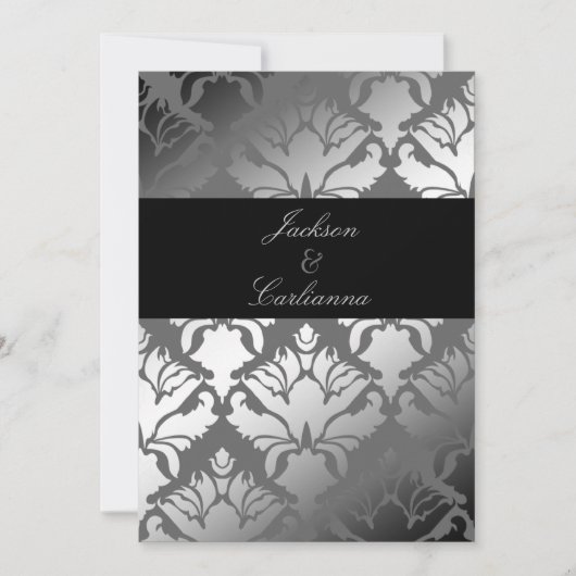 311 – ダマスクきらめくグレーストーム招待状 招待状 (正面)