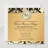 311 ダマスク シマー クイーン ファブ 50 ブラック 招待状 (裏面)