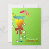 311-トロピカルパラダイスクリスマスライムグリーンルアウ（ハワイ式宴会） 招待状 (正面)