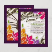 311-ハワイの楽園への招待 | パープル 招待状 (正面/裏面)
