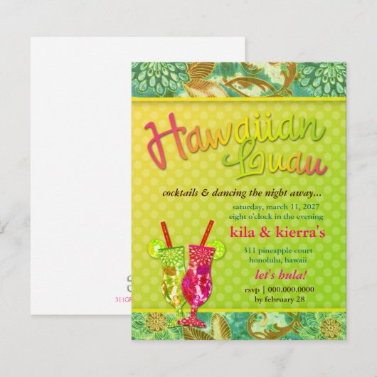 311 ハワイアン ルアウ 招待状 (正面/裏面)