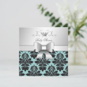 311-ブラックベリーピンクダマスクボウ|ベビーシャワー 招待状 (スタンド正面)