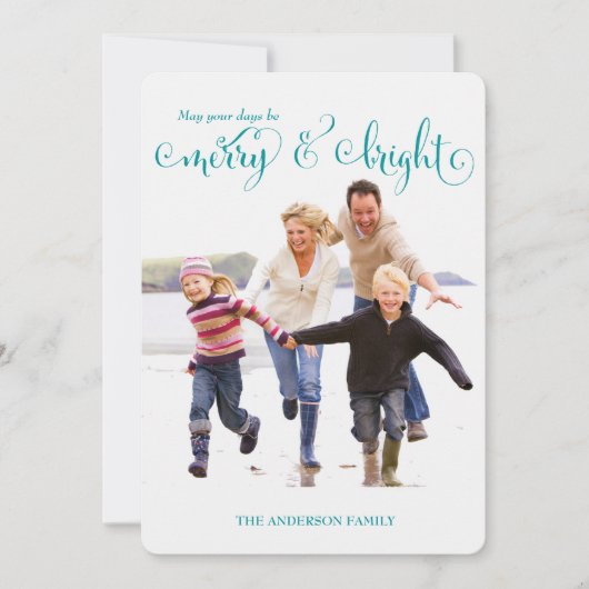 311 メリー & Bright Blue Holidayフォトカード シーズンカード (正面)