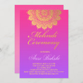 311 メンディセレモニー ピンク パープル オンブレ 招待状 (正面/裏面)