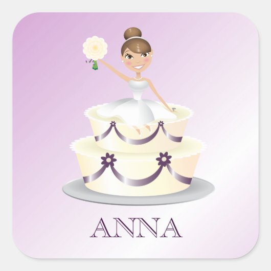 311「ライト恋しく思」ブリュネット |ナスのシール スクエアシール (正面)