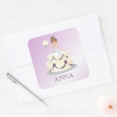 311「ライト恋しく思」ブリュネット |ナスのシール スクエアシール (封筒)