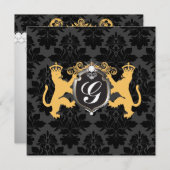 311 ラックス ライオン ヘラルドリー イエロー ベビーシャワー 招待状 (正面/裏面)