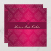 311 ルチアナ ホットピンク フェード ダマスク インビテーション (正面/裏面)
