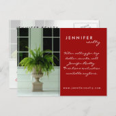 311 不動産のポストカード 緑のフェルンハウス 赤 ポストカード (正面/裏面)