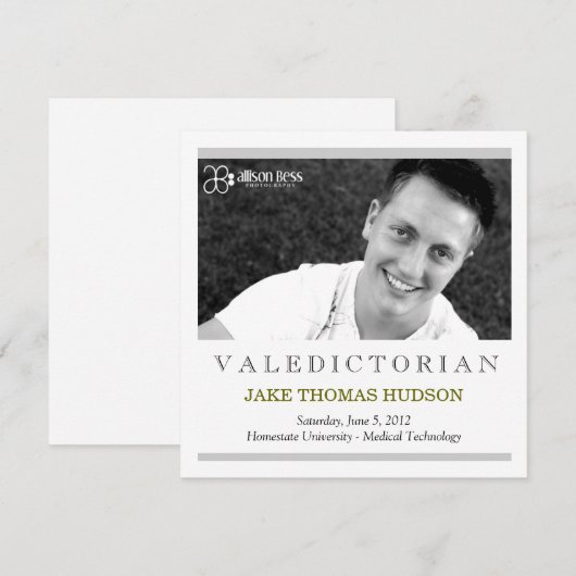 311 卒業式首席 卒業おめでとうのご案内 案内状 (正面/裏面)