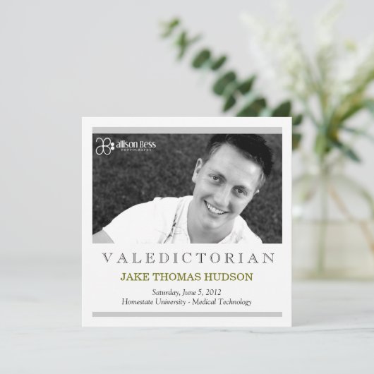 311 卒業式首席 卒業おめでとうのご案内 案内状 (スタンド正面)