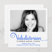 311 卒業式 電気青 卒業生代表 案内状 (正面/裏面)