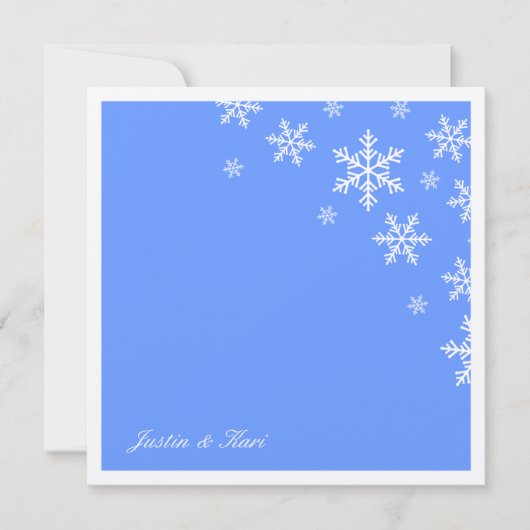 311 – 甘い雪片淡い青のメタル 招待状 (正面)