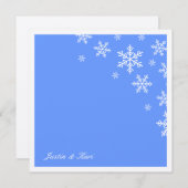 311 – 甘い雪片淡い青のメタル 招待状 (正面/裏面)