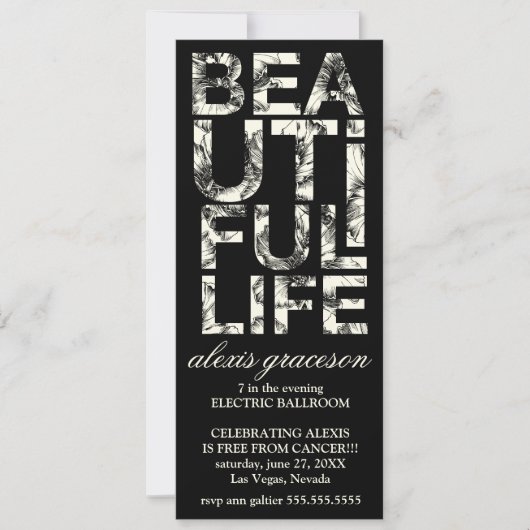 311 美しい人生 ハイビスカス タイポグラフィ 招待状 (正面)