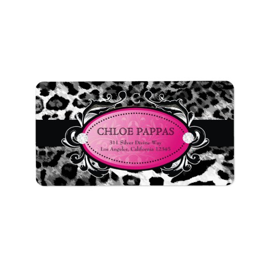 311 – 豪華なヒョウのラベル ラベル (正面)