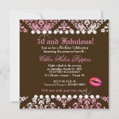 311-豪華なピンクのダマスク50と素晴らしい 招待状 (裏面)